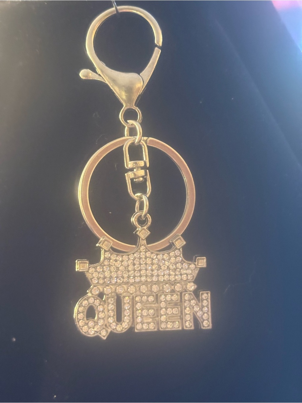 Gold "QUEEN" Crystal Keychain /Purse Bling